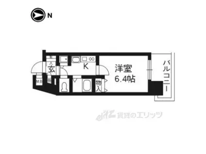 プレサンス京都駅前千都(1K/4階)の間取り写真