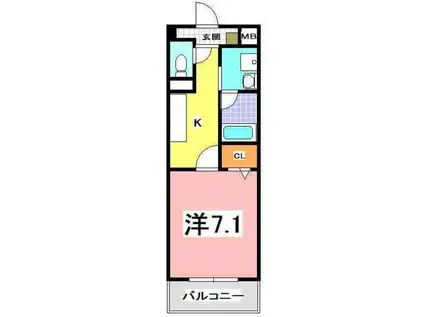 コージーコート 三木市平田(1K/1階)の間取り写真