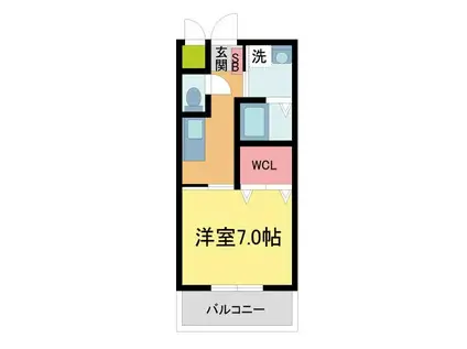 ドエル小松サウス(1K/2階)の間取り写真