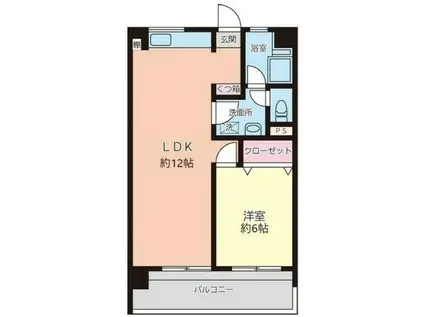 林屋ビル(1LDK/8階)の間取り写真