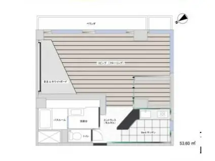築地永谷タウンプラザ(ワンルーム/6階)の間取り写真