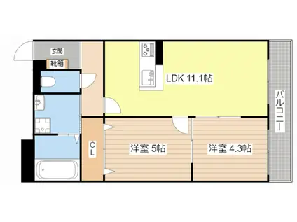 ＪＲ東海道本線 草津駅(滋賀) 徒歩22分 3階建 新築(2LDK/3階)の間取り写真