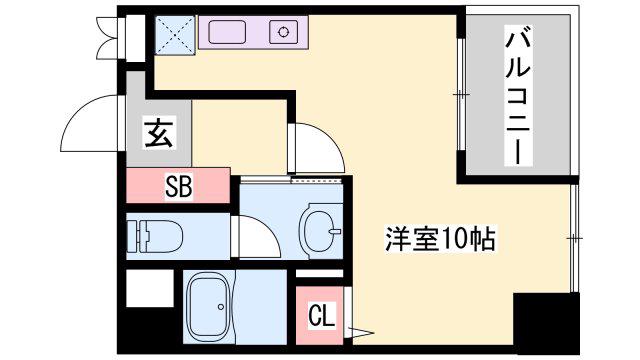KEIマンション(1K/7階)の間取り写真