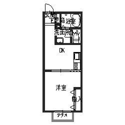 メゾン神田(1DK/1階)の間取り写真