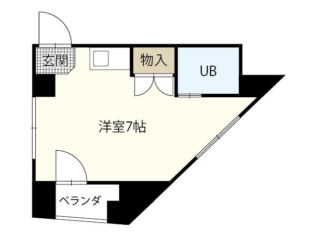浜田ビル(ワンルーム/5階)の間取り写真