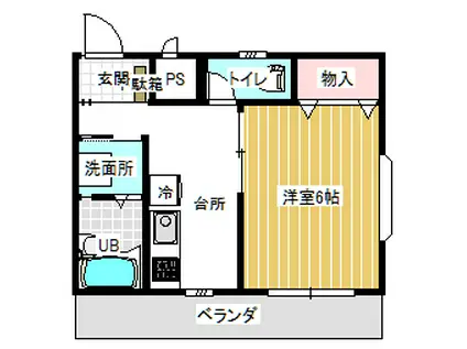 南湖レジデンス(1K/1階)の間取り写真