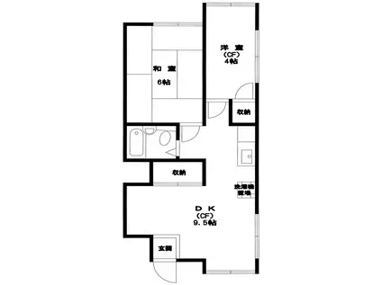 ハイム村上(2DK/1階)の間取り写真