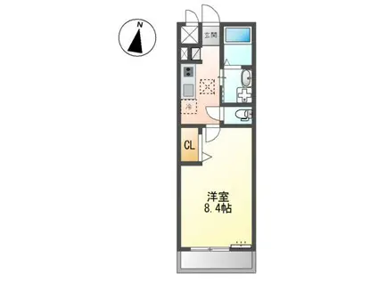 ペガサスII(1K/1階)の間取り写真