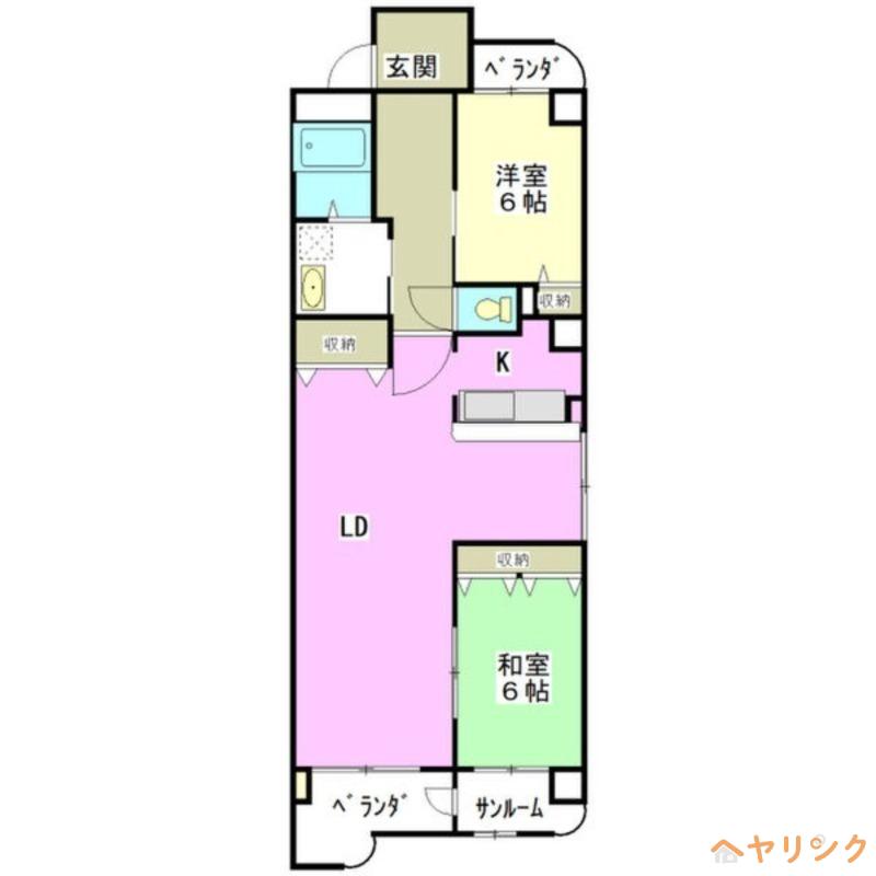 エスポワール城北(2LDK/3階)の間取り写真