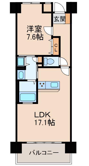 パシフィックビスタIII(1LDK/2階)の間取り写真
