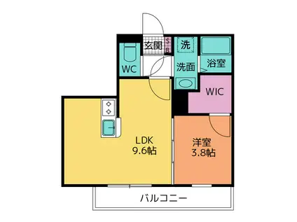 メゾン・ドゥ・アッシュ一之江(1LDK/3階)の間取り写真