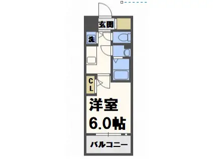 エスリード難波ザ・アーク(1K/7階)の間取り写真