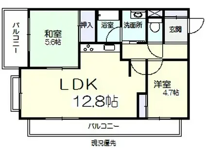 栂森マンション(2LDK/4階)の間取り写真