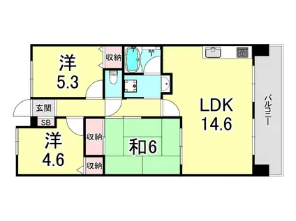 アプリーレ垂水(3LDK/10階)の間取り写真
