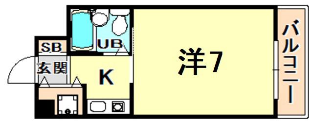 西北チェリー(1K/3階)の間取り写真