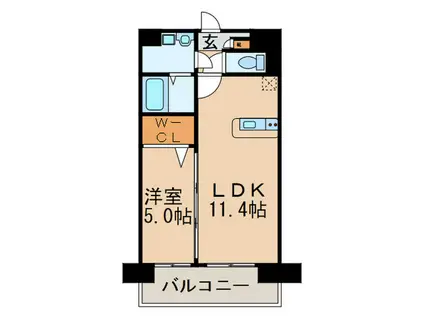 サクラート駅南(1LDK/4階)の間取り写真