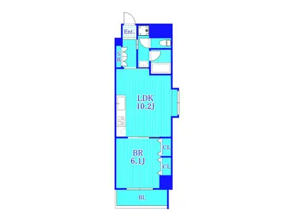 グランデュールツー関内(1LDK/10階)の間取り写真