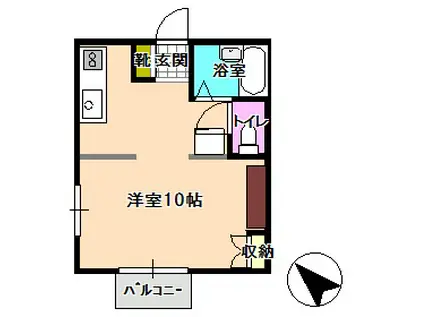 ワタベコーポ(ワンルーム/1階)の間取り写真