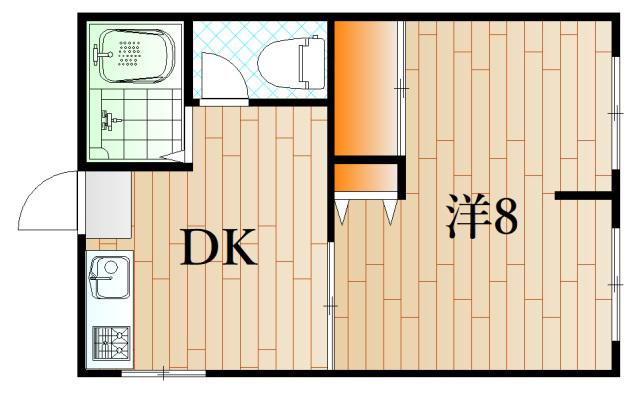 ル・ベラージュ(1DK/2階)の間取り写真