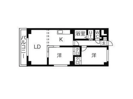 プラザくりの木(2LDK/3階)の間取り写真