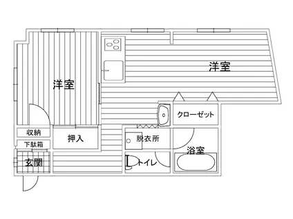 赤間ウエストビル(1LDK/3階)の間取り写真