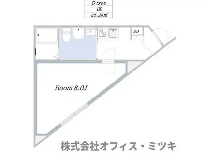 プロス千歳烏山 らしくらす(1K/4階)の間取り写真