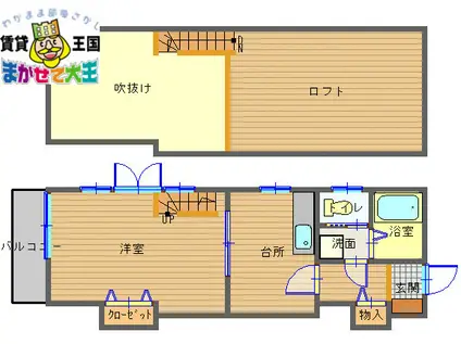 JUMOMOステージII(1K/2階)の間取り写真