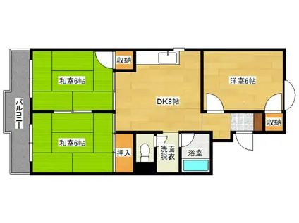 藤田ビル(3DK/3階)の間取り写真