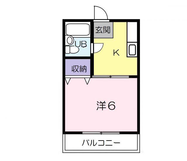 サンヒルズ尾道(1K/2階)の間取り写真