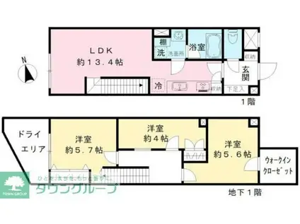 COEUR BLANC八幡山(3LDK/B1階)の間取り写真