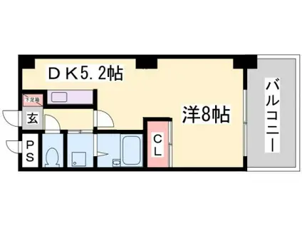 シャトーソフィア(1DK/9階)の間取り写真