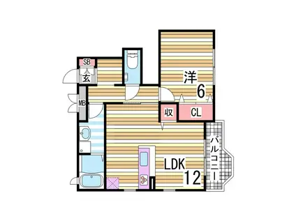 フリーデンハオス(1LDK/1階)の間取り写真