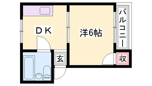 サンハイツ上滝野(1DK/3階)の間取り写真