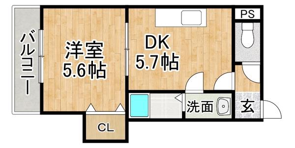 サンシャイン731(1DK/4階)の間取り写真