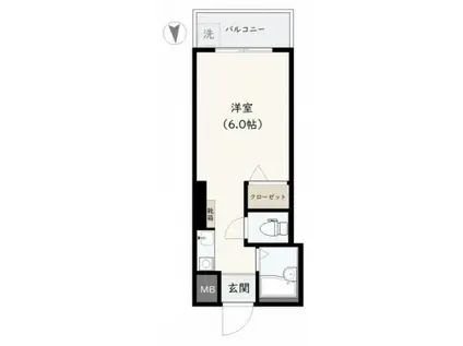 ベルミヤジ(ワンルーム/2階)の間取り写真