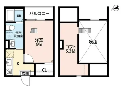 SWEET STREET(1K/2階)の間取り写真