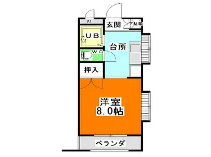 アークハイツ赤田(1DK/3階)の間取り写真