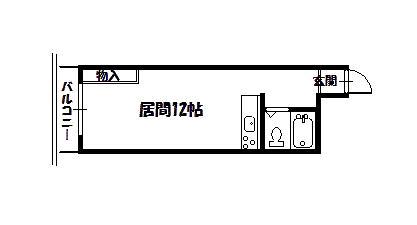 ラシアール2条通(ワンルーム/4階)の間取り写真