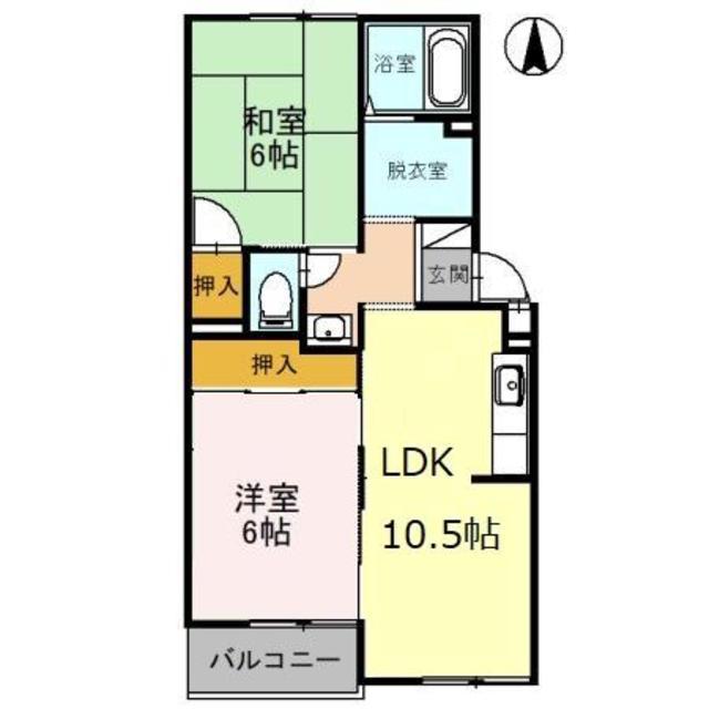 メゾンヴィオラ(2LDK/2階)の間取り写真