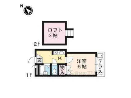 ハイム西川瀬田(1K/1階)の間取り写真