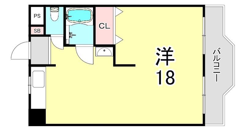 ラレジェール廣瀬(ワンルーム/3階)の間取り写真