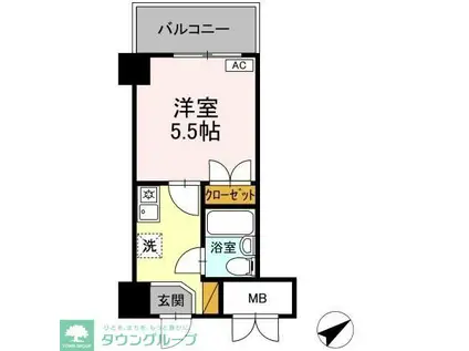 コンフォール小泉(1K/2階)の間取り写真