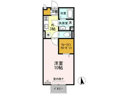 D-ROOM WIN WIN(1K/2階)の間取り写真