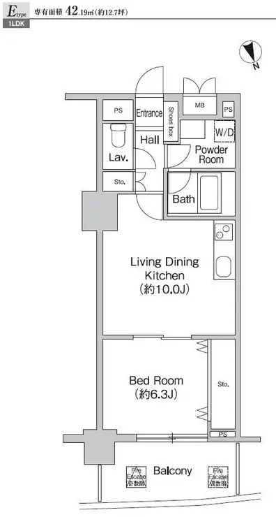 プライムアーバン町屋サウスコート 10階階 間取り