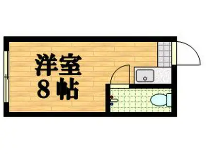 粟津ハイツ(ワンルーム/2階)の間取り写真