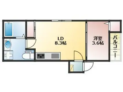 アルクグレイス(1LDK/3階)の間取り写真