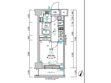 リルシア横濱元町(1K/5階)の間取り写真