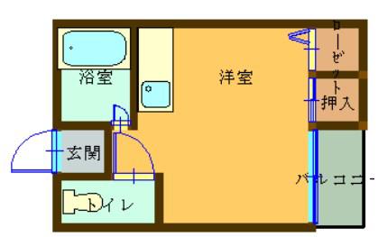 モアセゾンII(ワンルーム/1階)の間取り写真