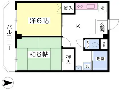 メゾン白銀556(2DK/6階)の間取り写真
