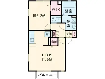 リジュールSAKURA(1LDK/1階)の間取り写真